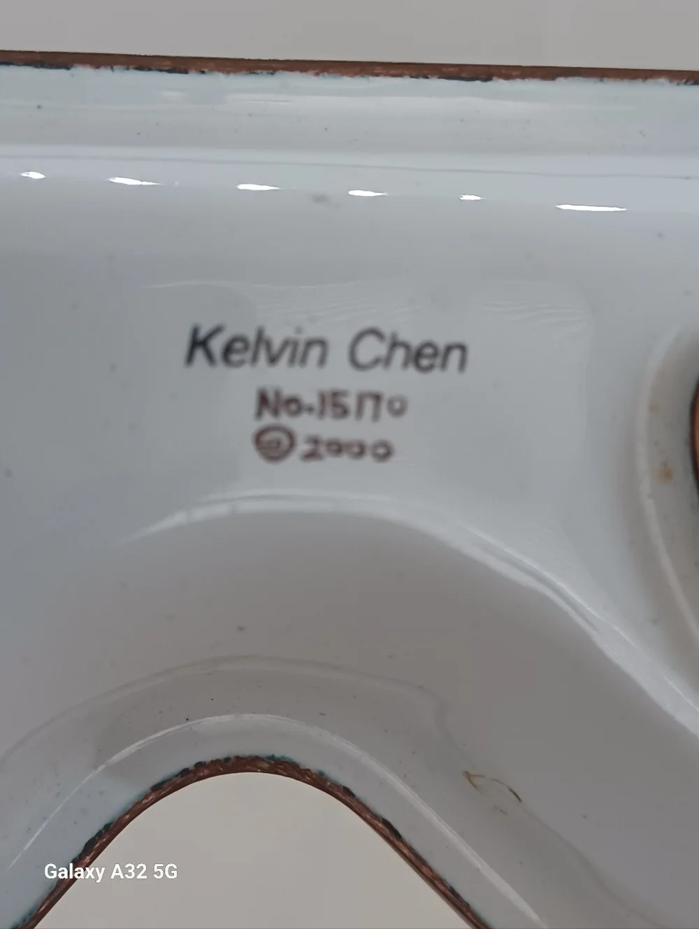 Kelvin Chen, Enamel On Copper Eyeglass Holder With Butterfly Motif 6.5